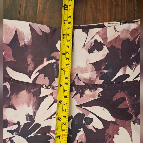 Tek Gear Women's Purple Floral Print Activewear Leggings Sz L - Picture 4 of 7